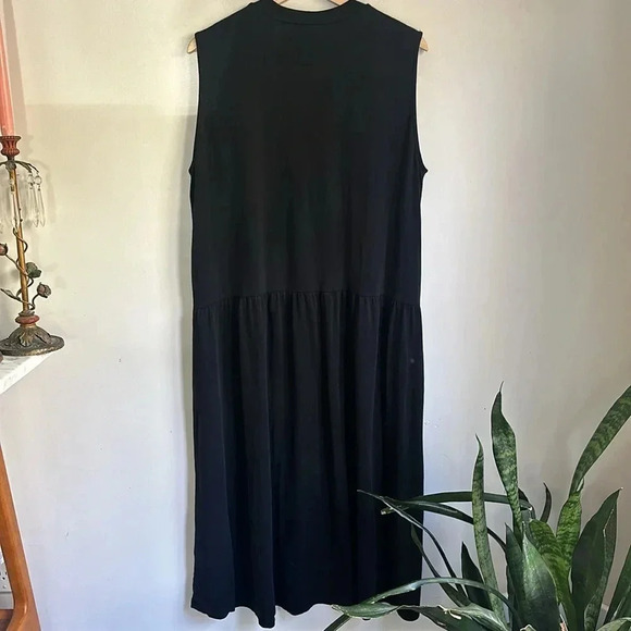 Eileen Fisher size large sleeveless black drop waist dress. - Picture 6 of 6